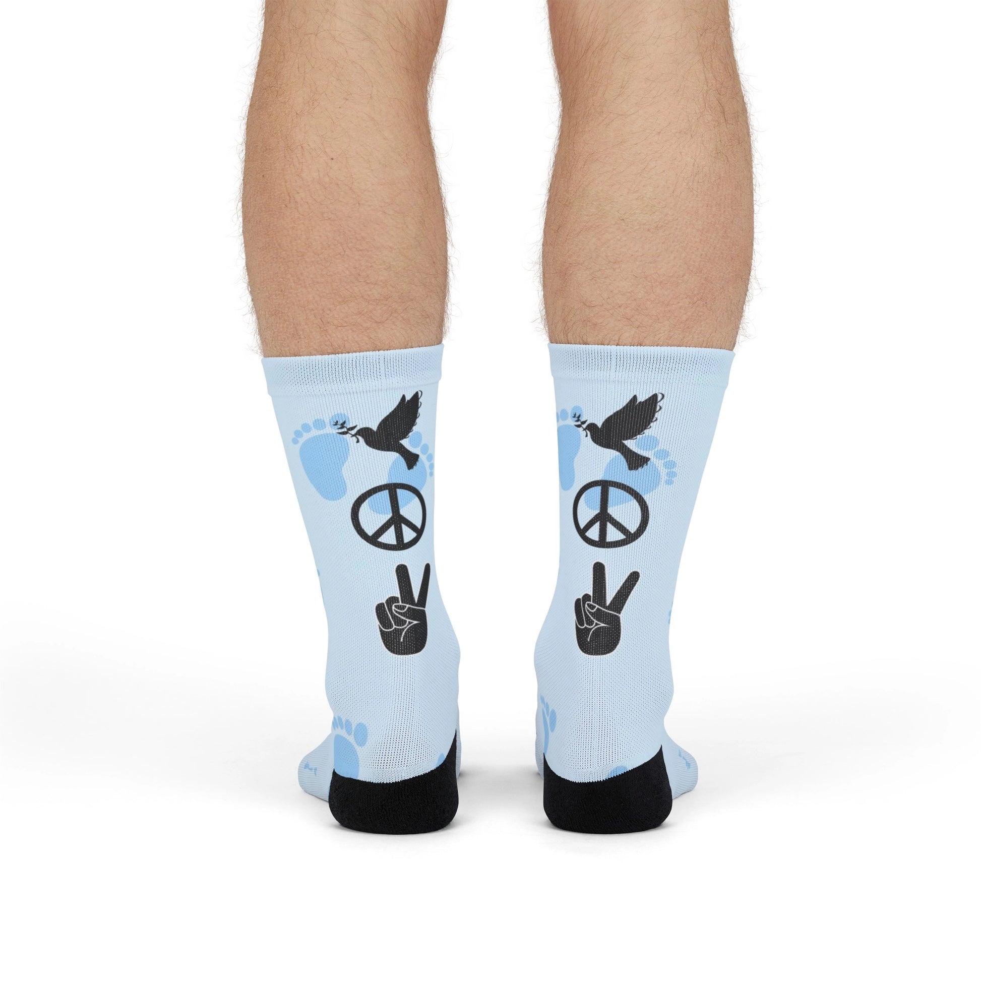 Man wearing Guide Our Feet bible socks