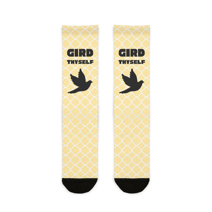 Luke Gird Thyself Bible verse socks front