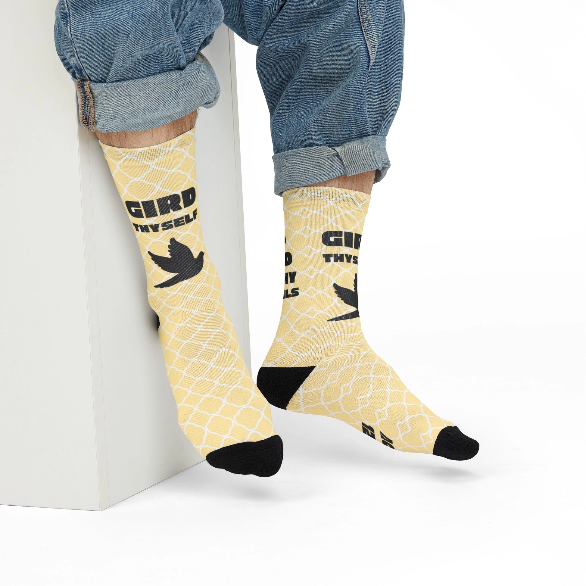 Luke Gird Thyself Bible verse socks with jeans