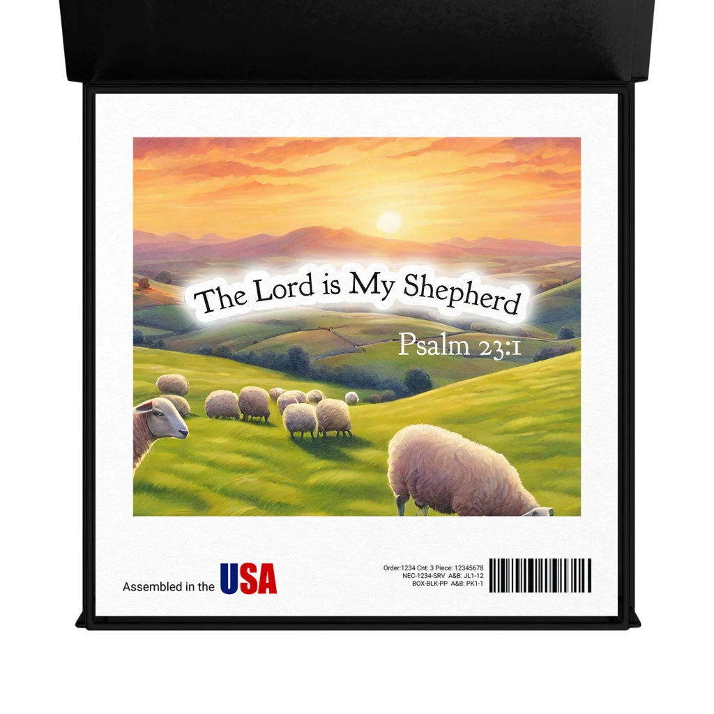 The Lord is My Shepherd on back of jewelry box