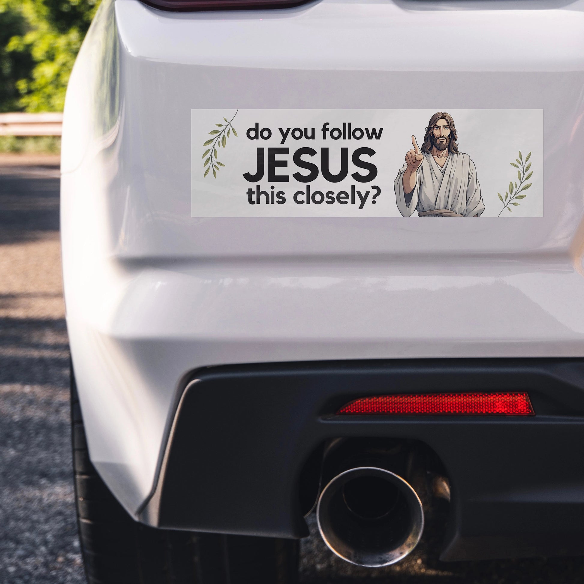 Christian Bumper Stickers Funny on white car