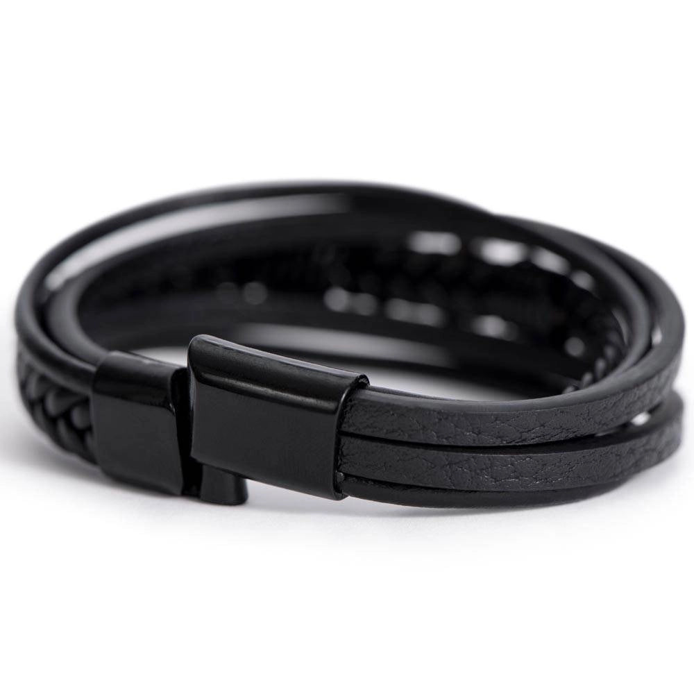 Christian vegan leather bracelet