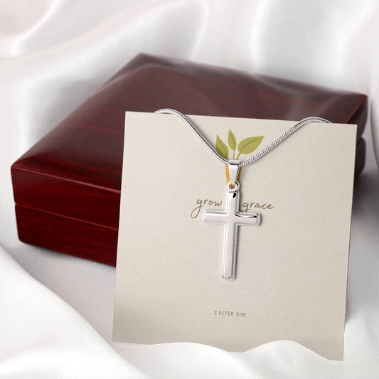 Grow in Grace Cross Faith Necklace with box