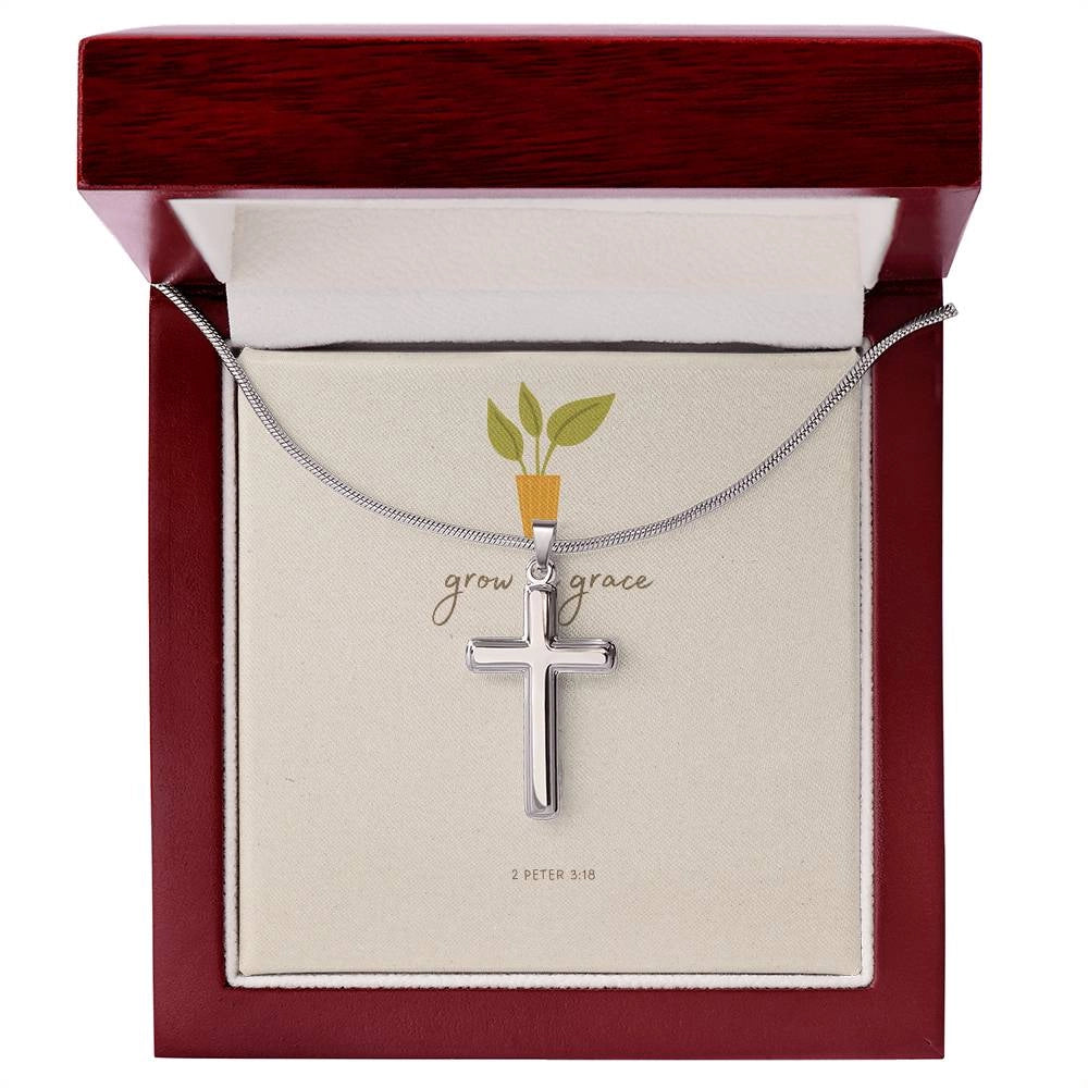 Grow in Grace Cross Faith Necklace in box