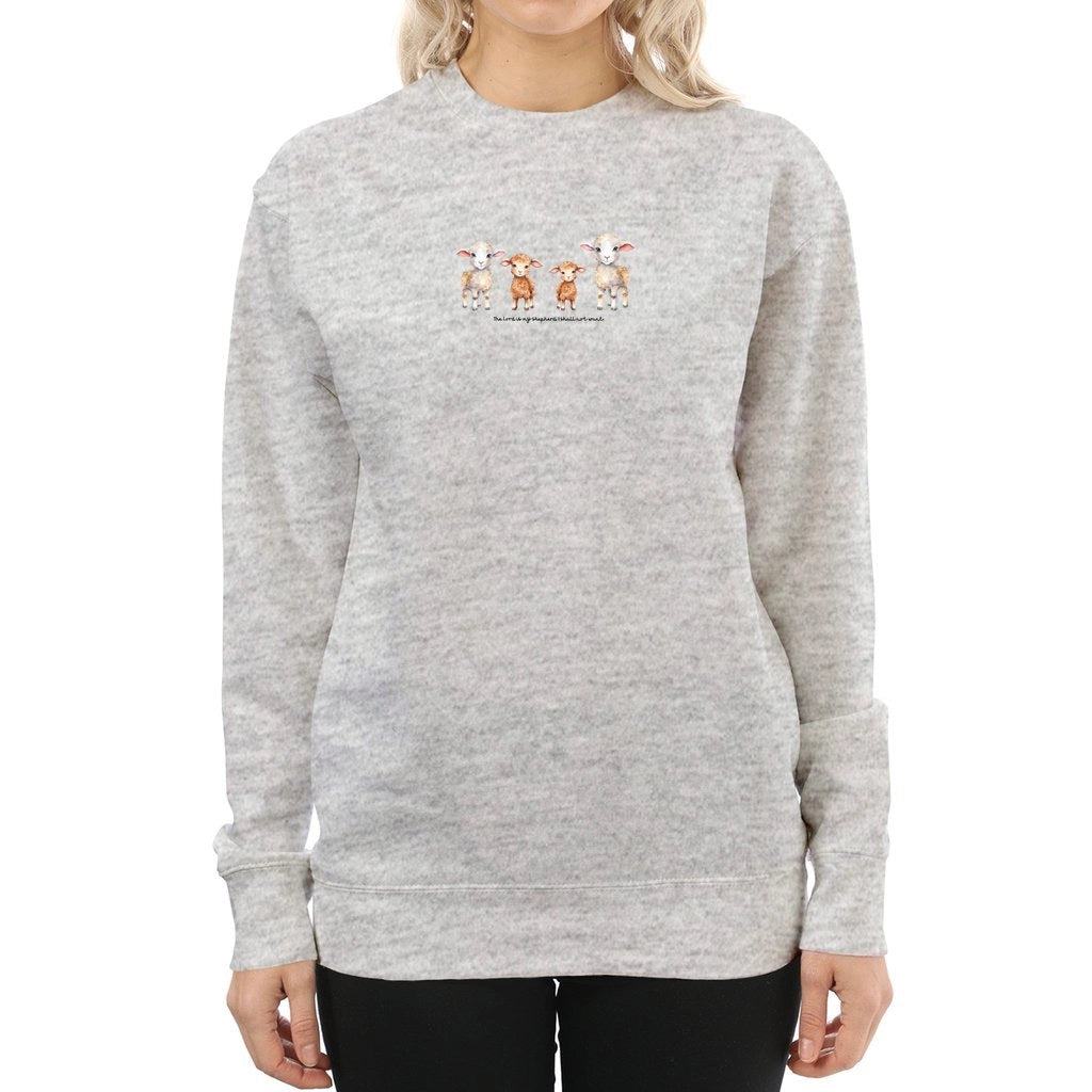 The Lord is my Shepherd cute sweater - grey