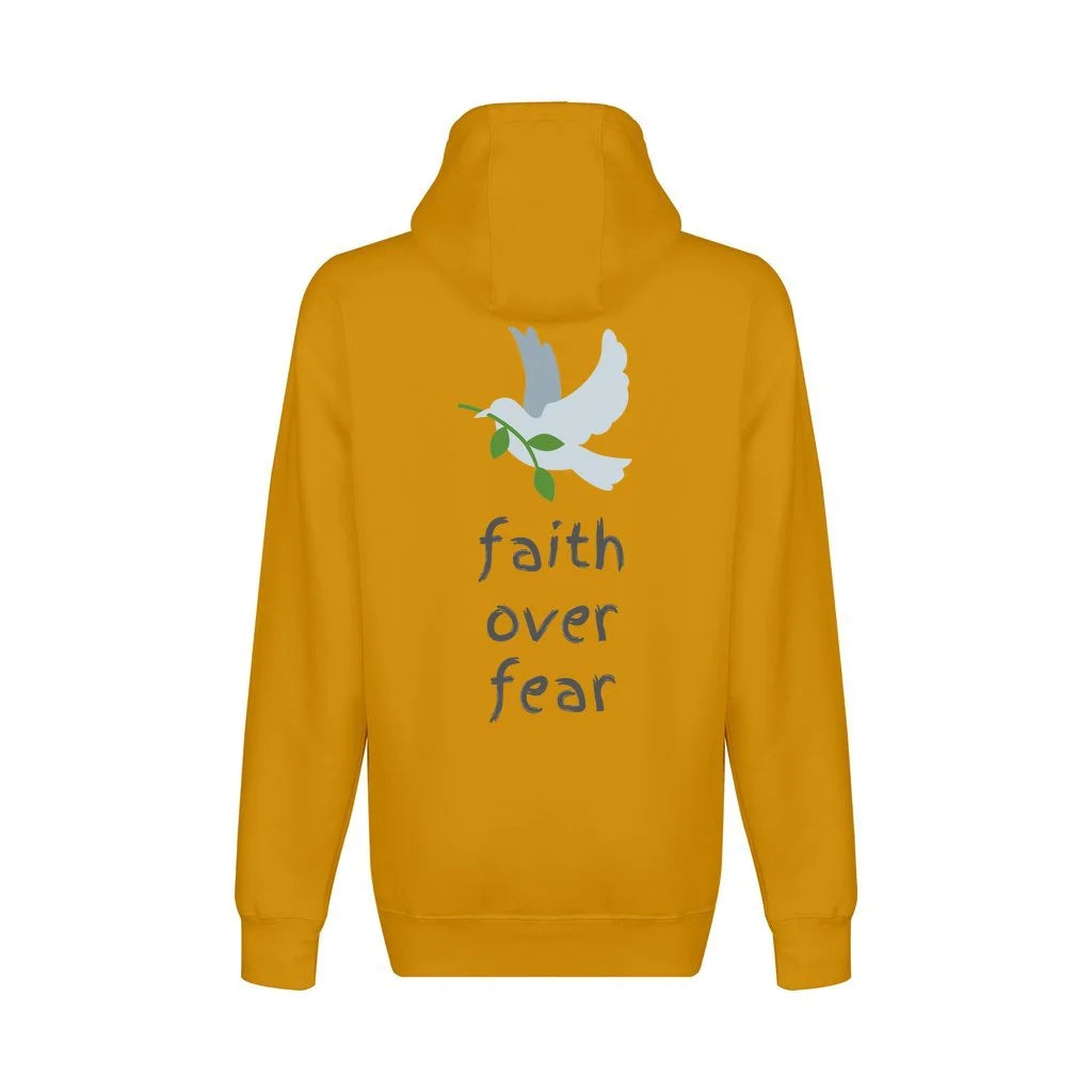 Faith Over Fear Hoodie - mustard color