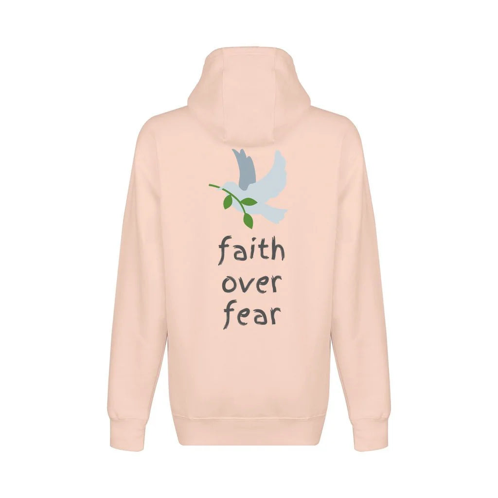 Faith Over Fear Hoodie - peach colored