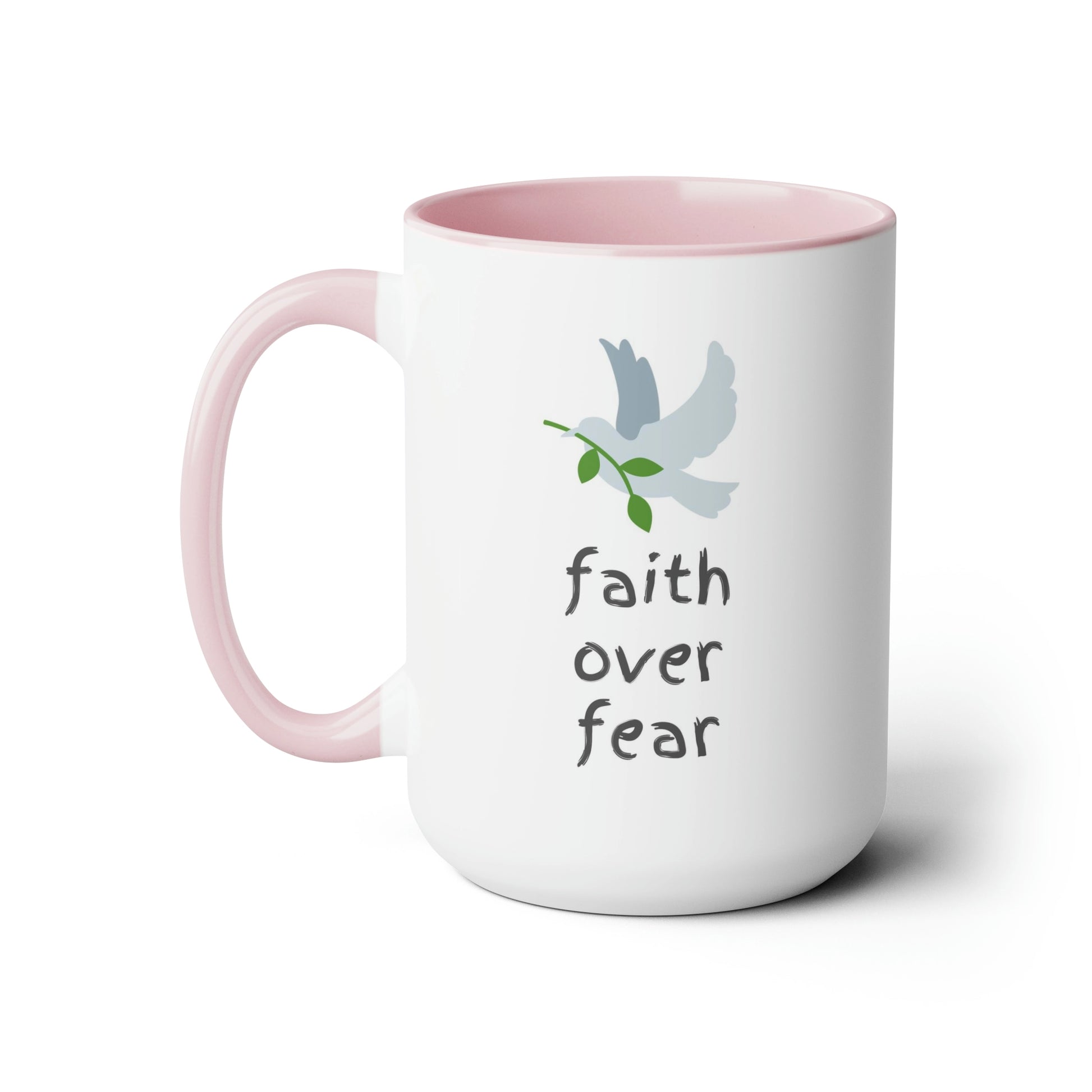 Faith Over Fear mug pink