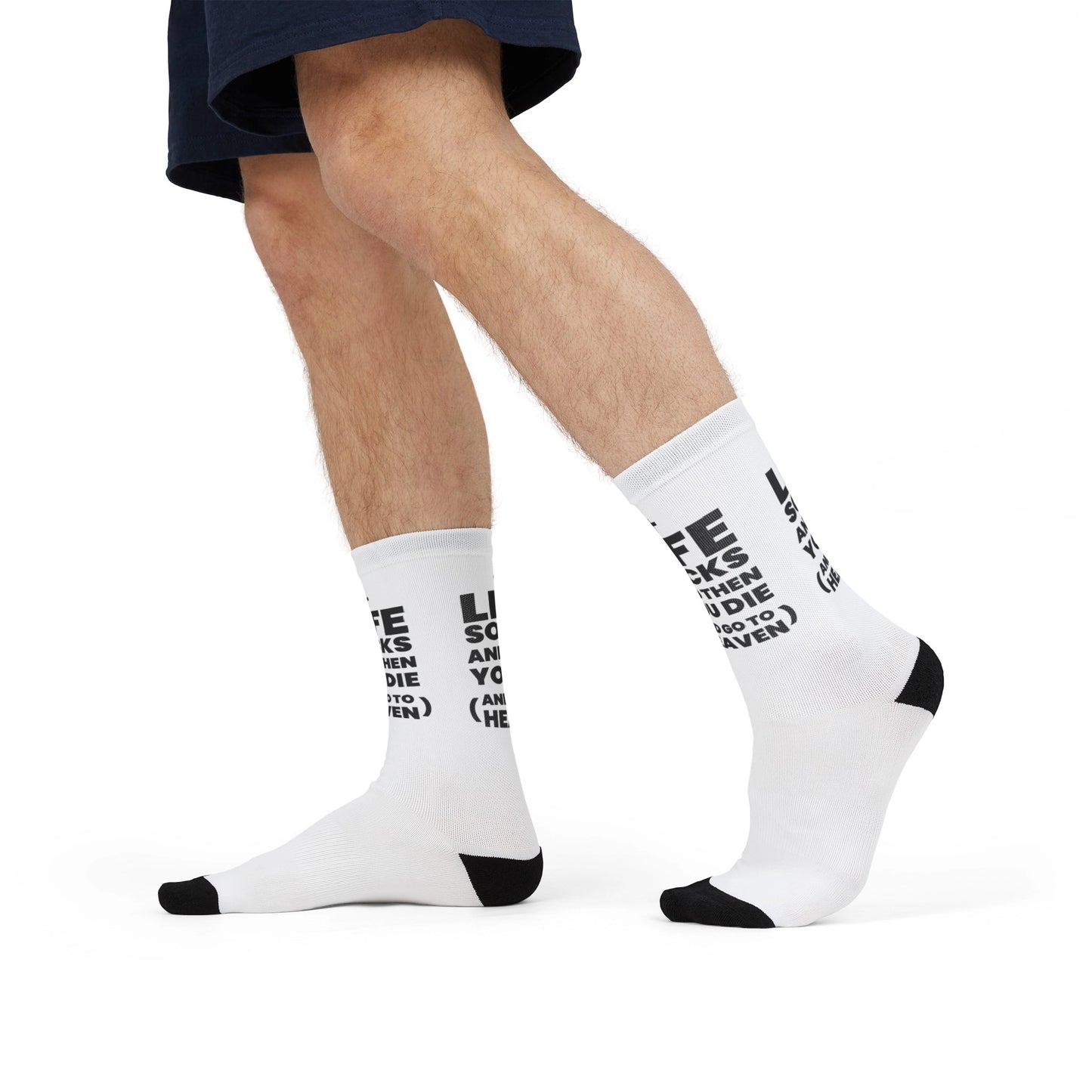 Man wearing Funny Christian Bible Socks - Life Socks