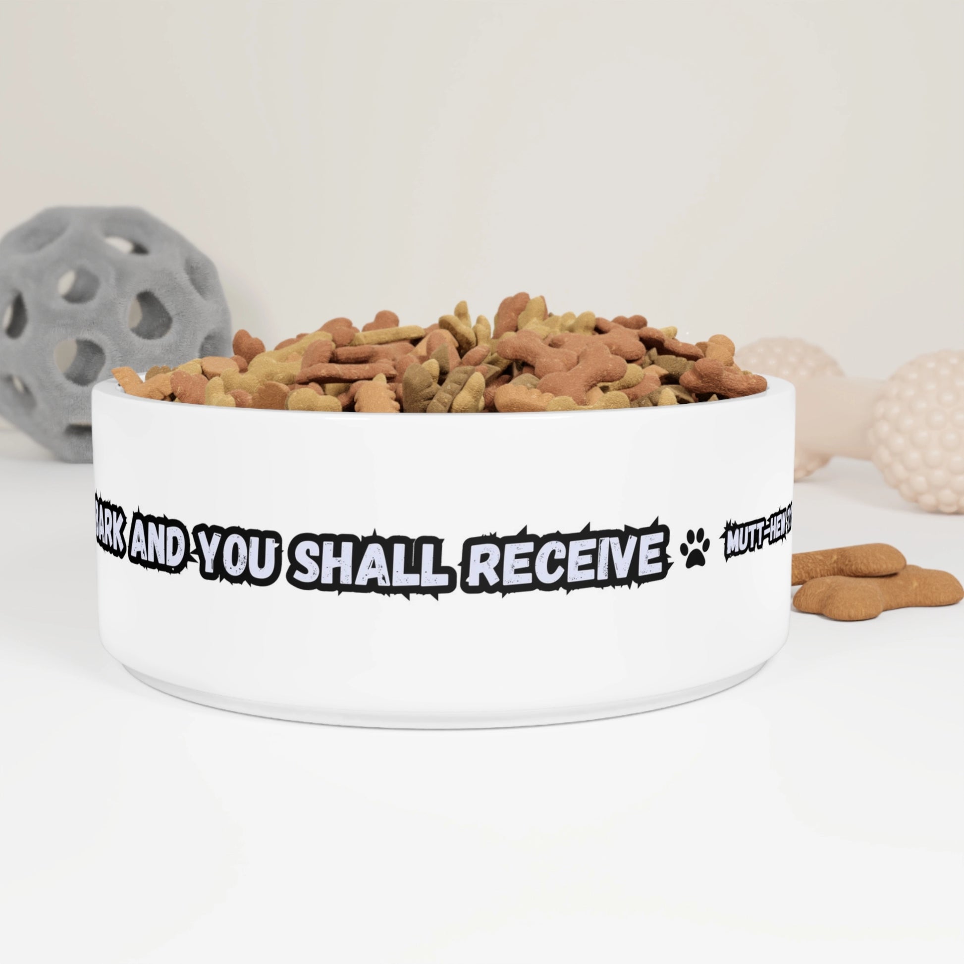 Funny Faith Dog Food Bowl full