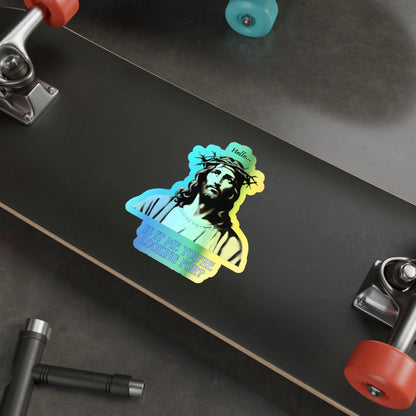 Funnt Jesus stickers Is It Me on skateboard