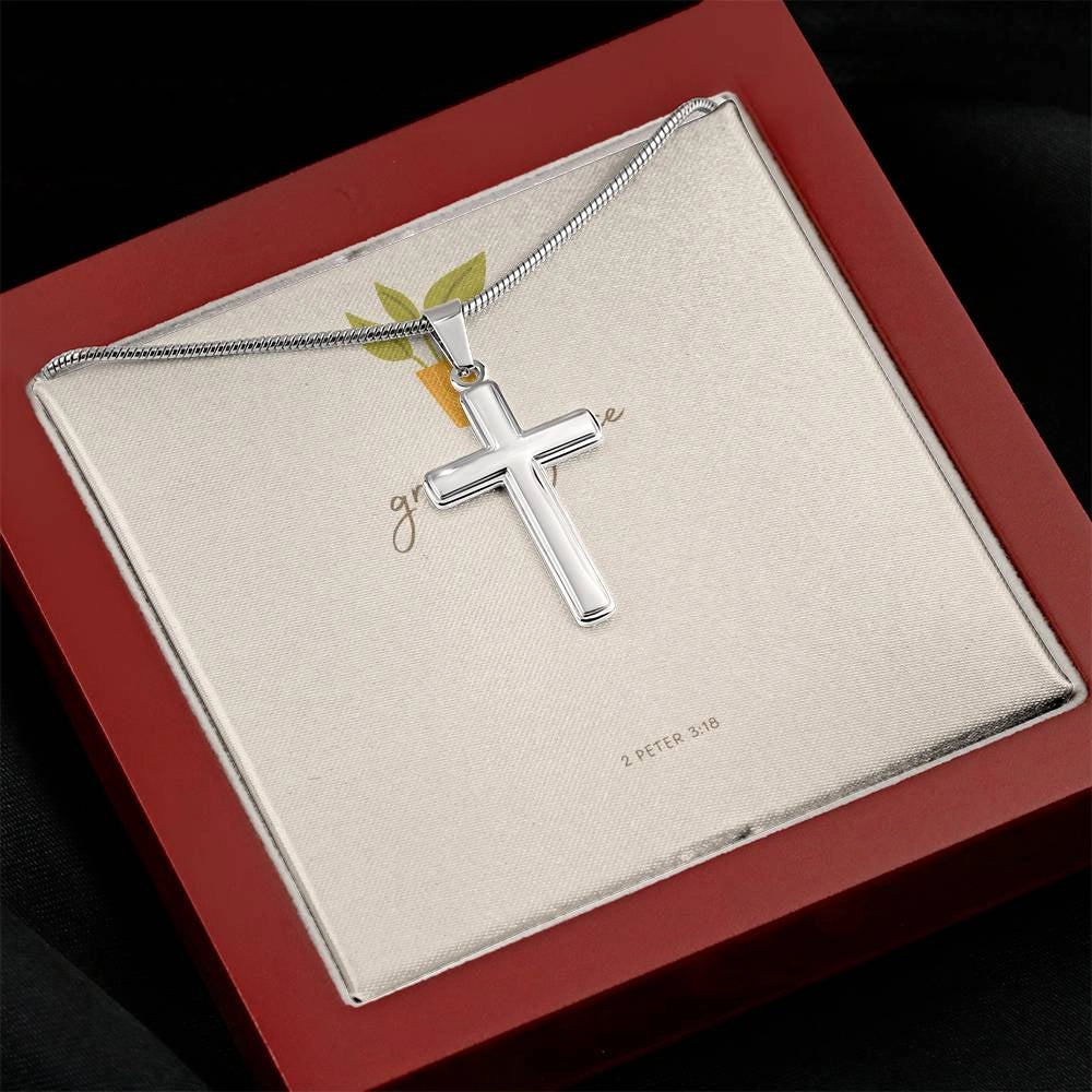 Grow in Grace Cross Faith Necklace in box