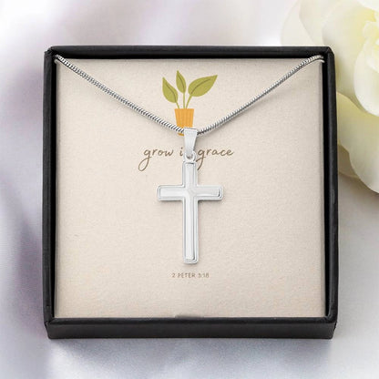 Grow in Grace Cross Faith Necklace in box