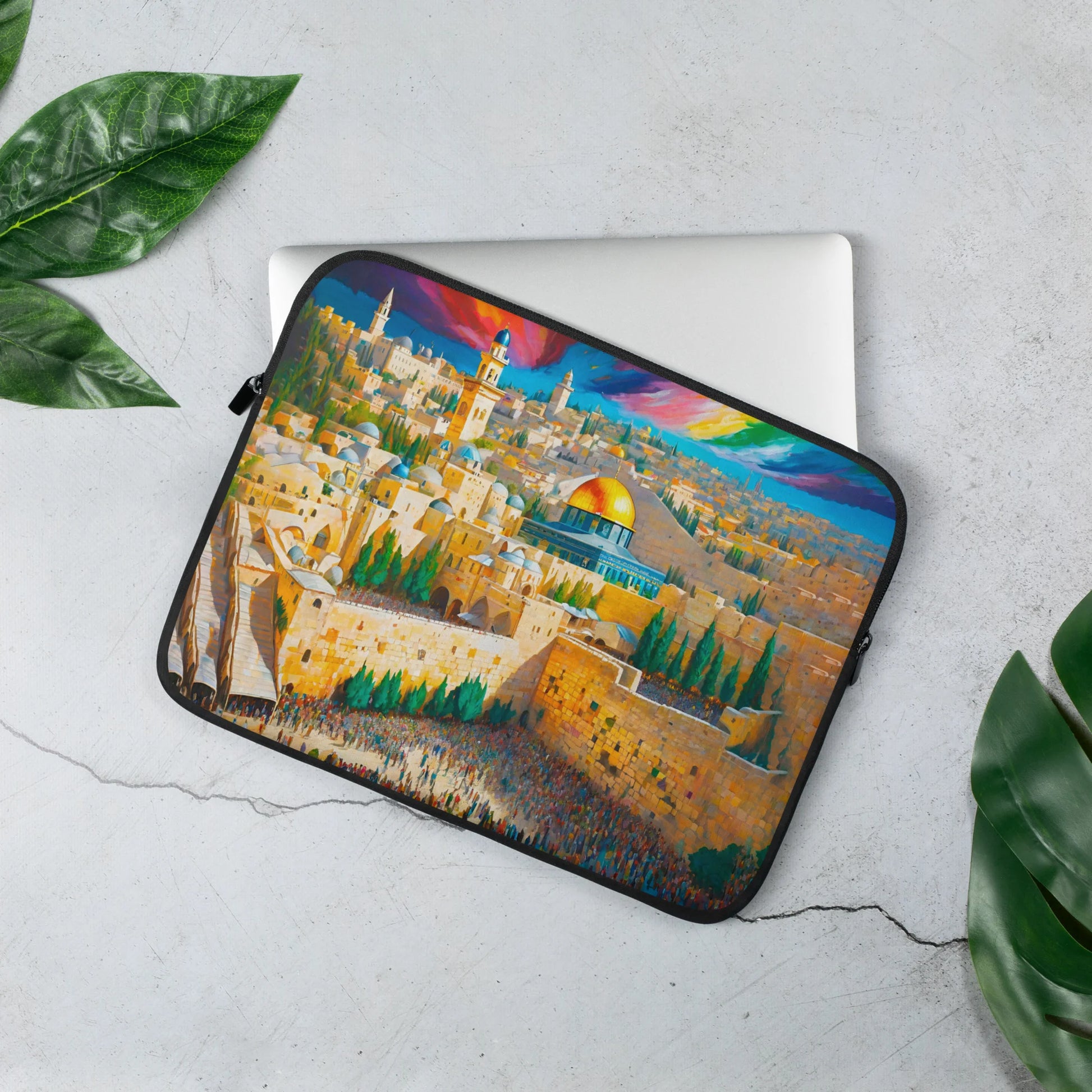 Ancient Jerusalem and Temple Mount laptop sleeve