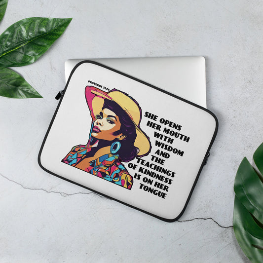 Proverbs gift for her laptop sleeve