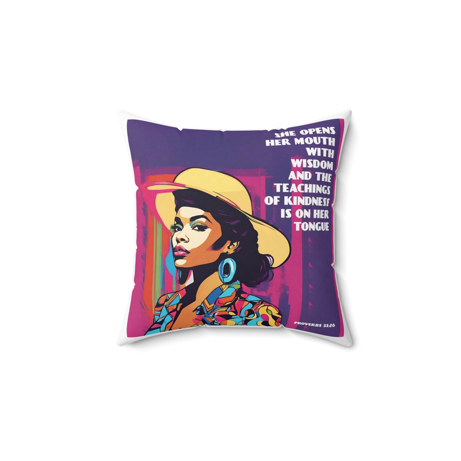 Proverbs throw pillow - purple