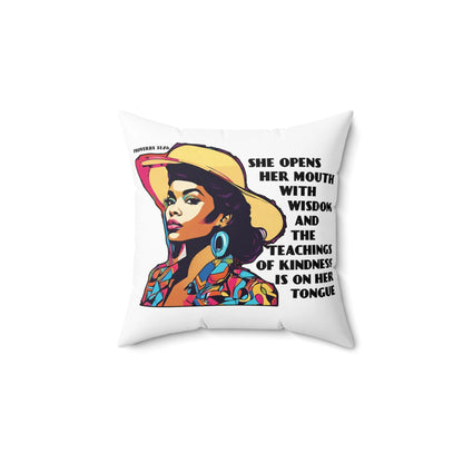 Proverbs throw pillow - white