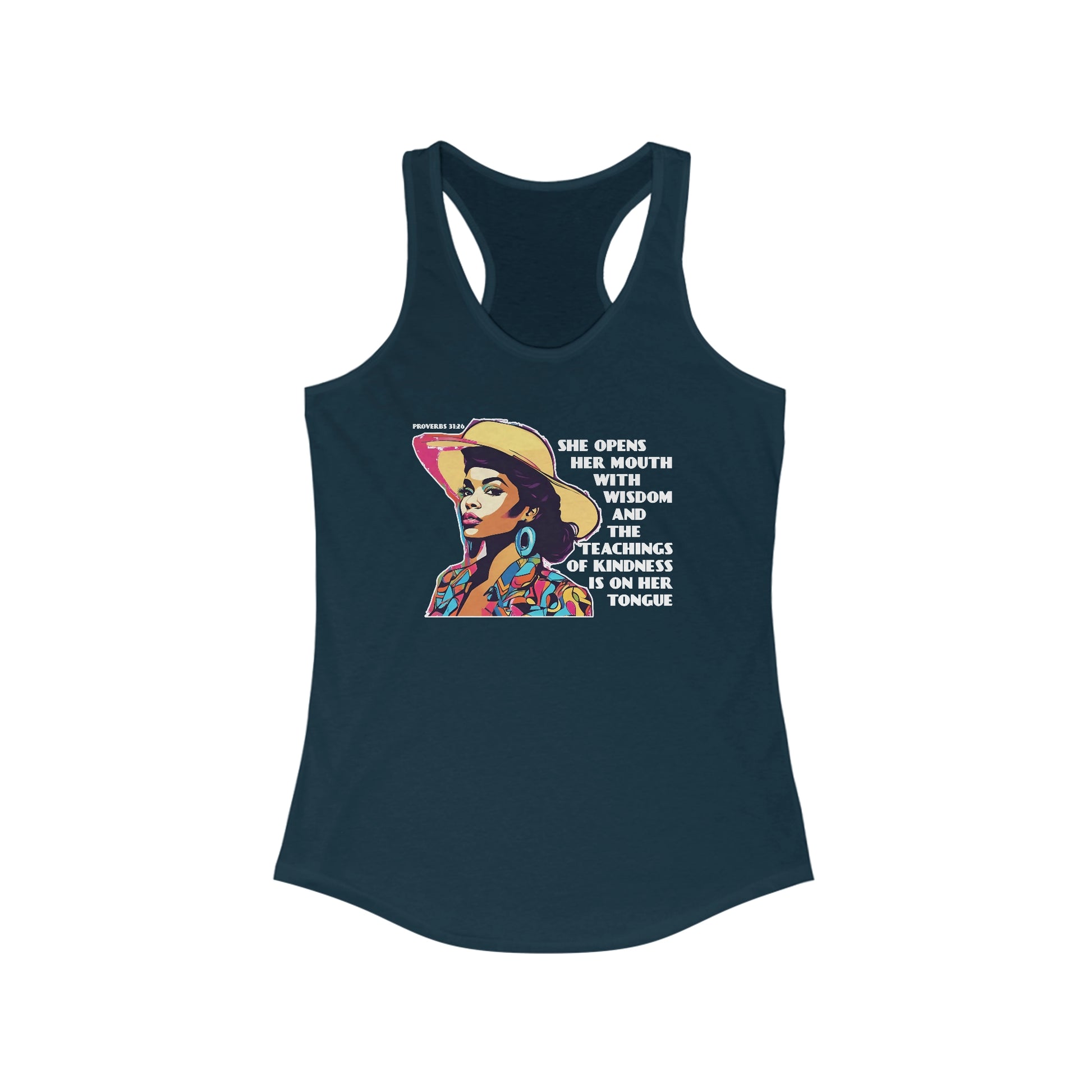 Proverbs tank top - navy