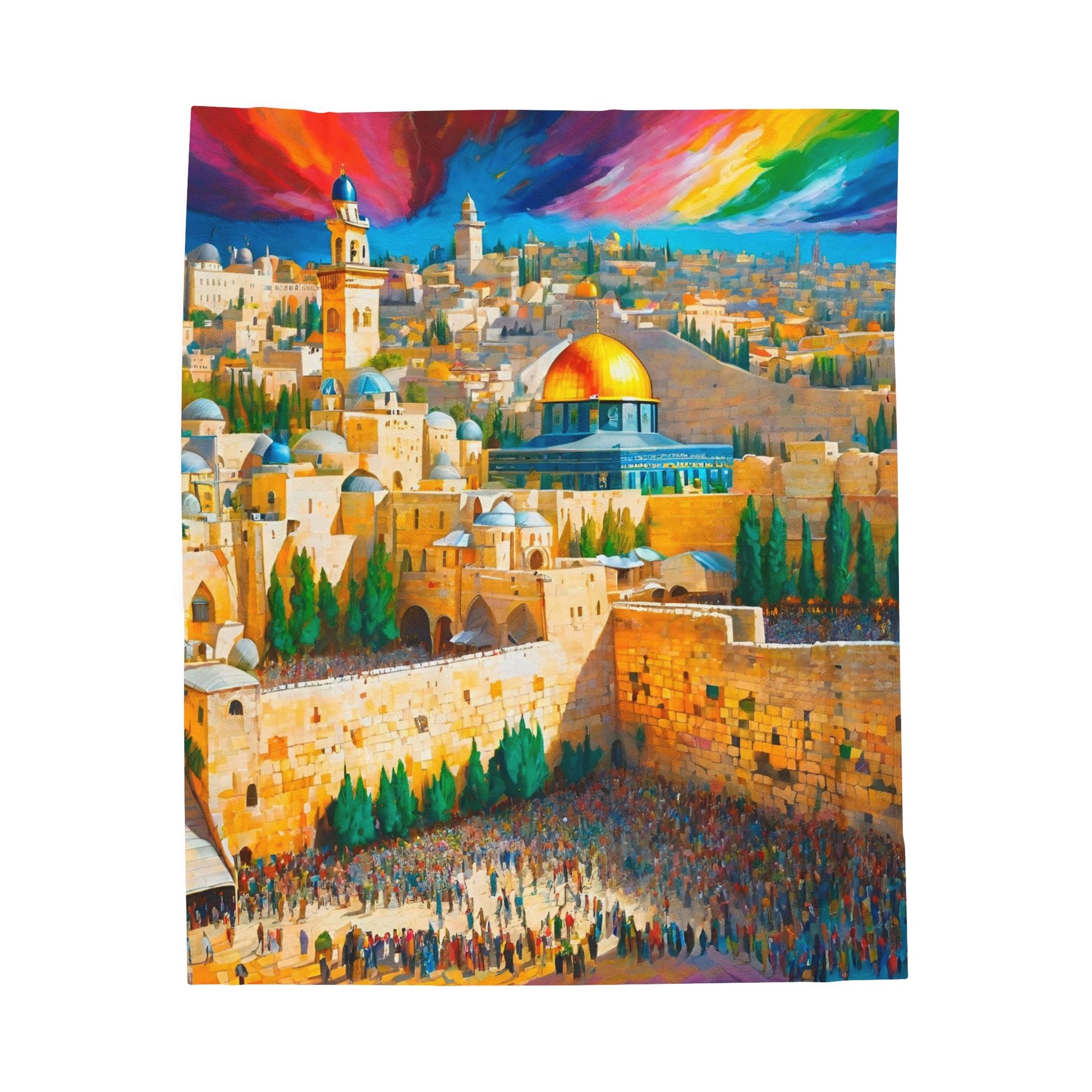 Jerusalem plush blanket design