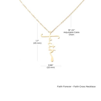 faith necklace specifications chart