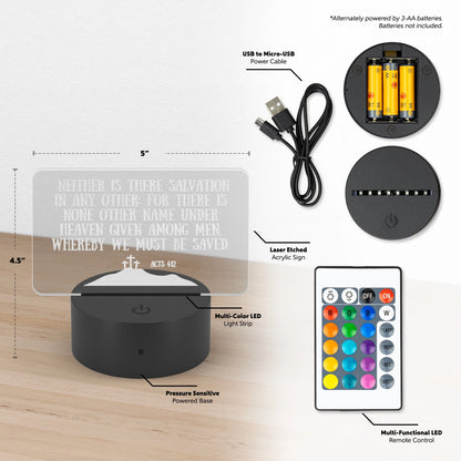 Verse of Salvation - Acts 4:12 - LED Light accessories