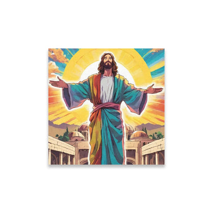 Jesus preaching at the Temple Mount colorful art